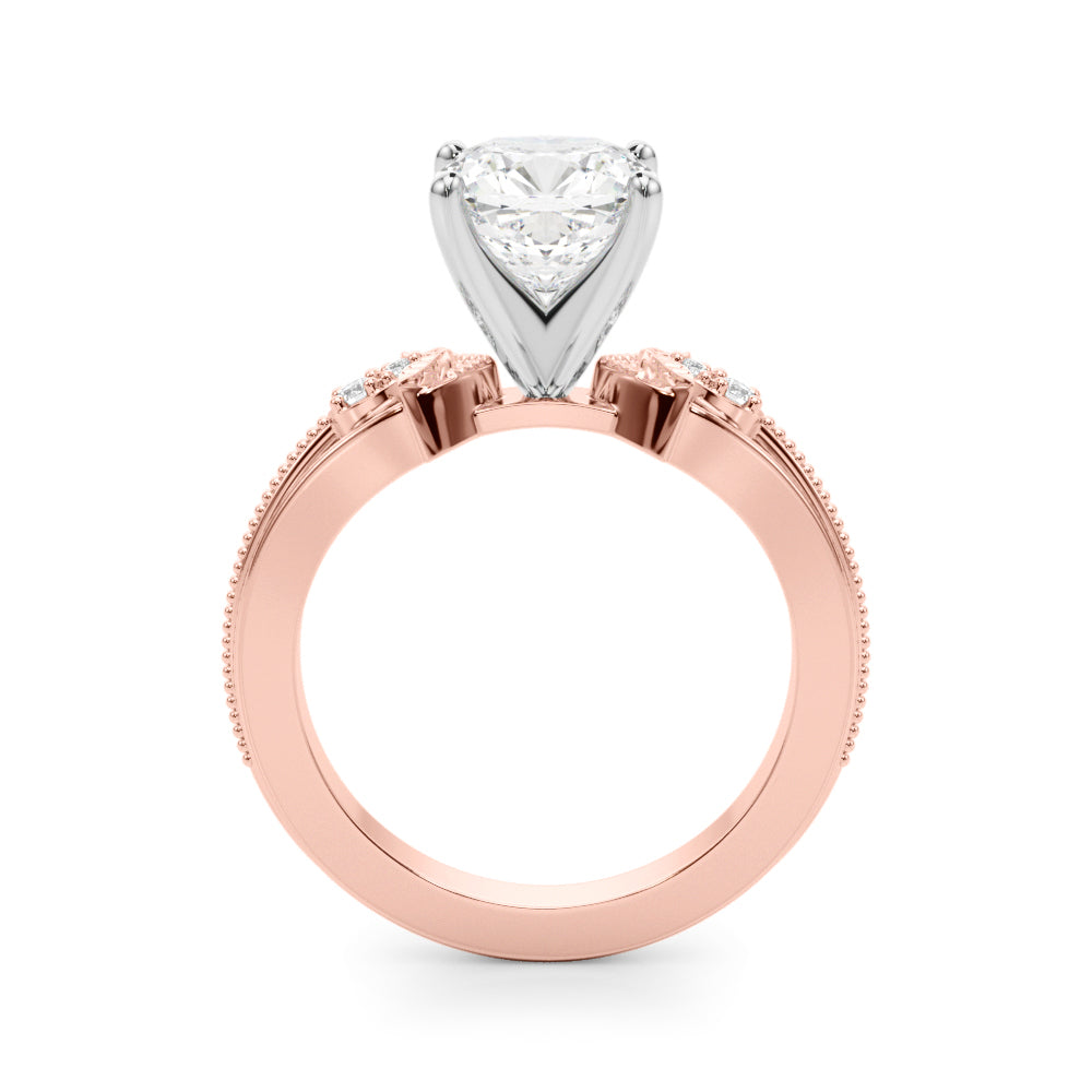 Devoted Center Oval Diamond Engagement Ring — 9K/18K Gold & Platinum
