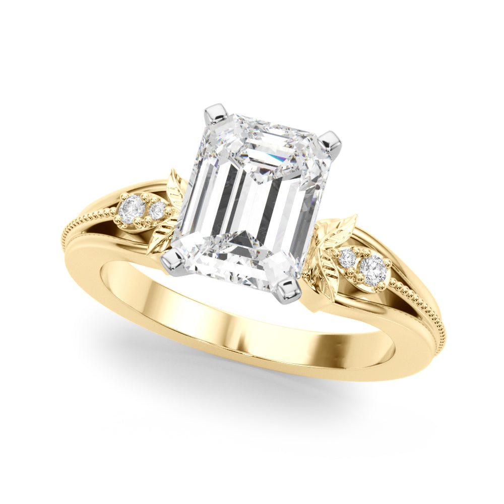 Devoted Center Oval Diamond Engagement Ring — 9K/18K Gold & Platinum