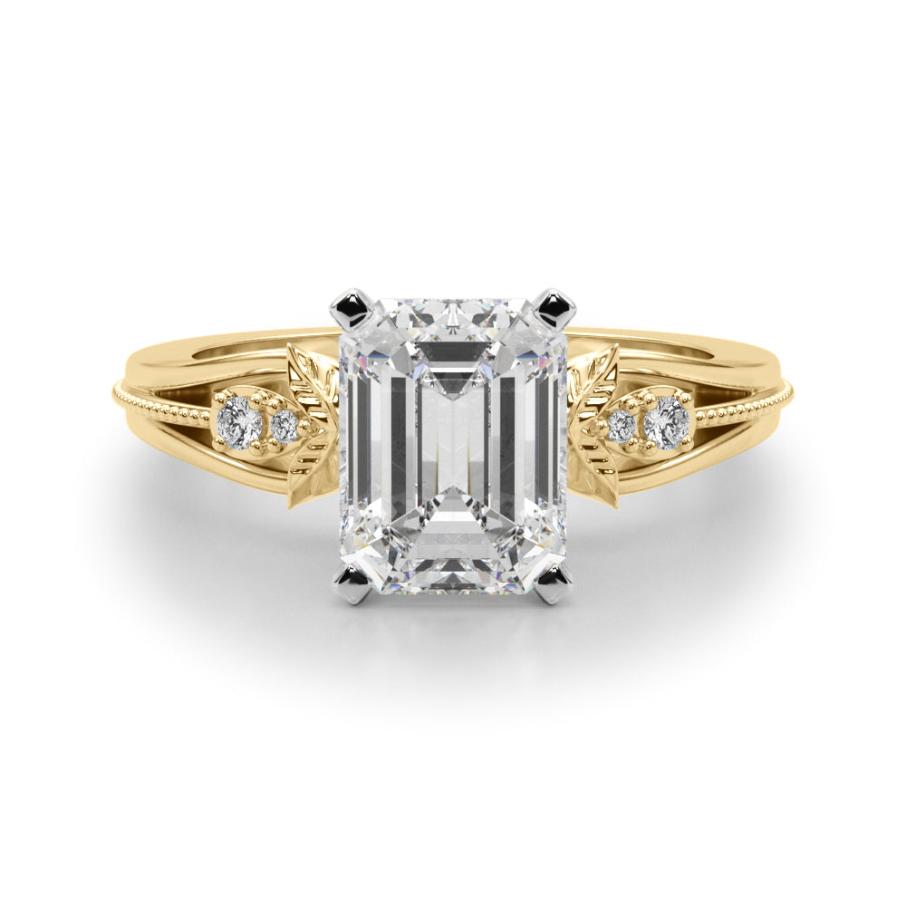 Devoted Center Oval Diamond Engagement Ring — 9K/18K Gold & Platinum