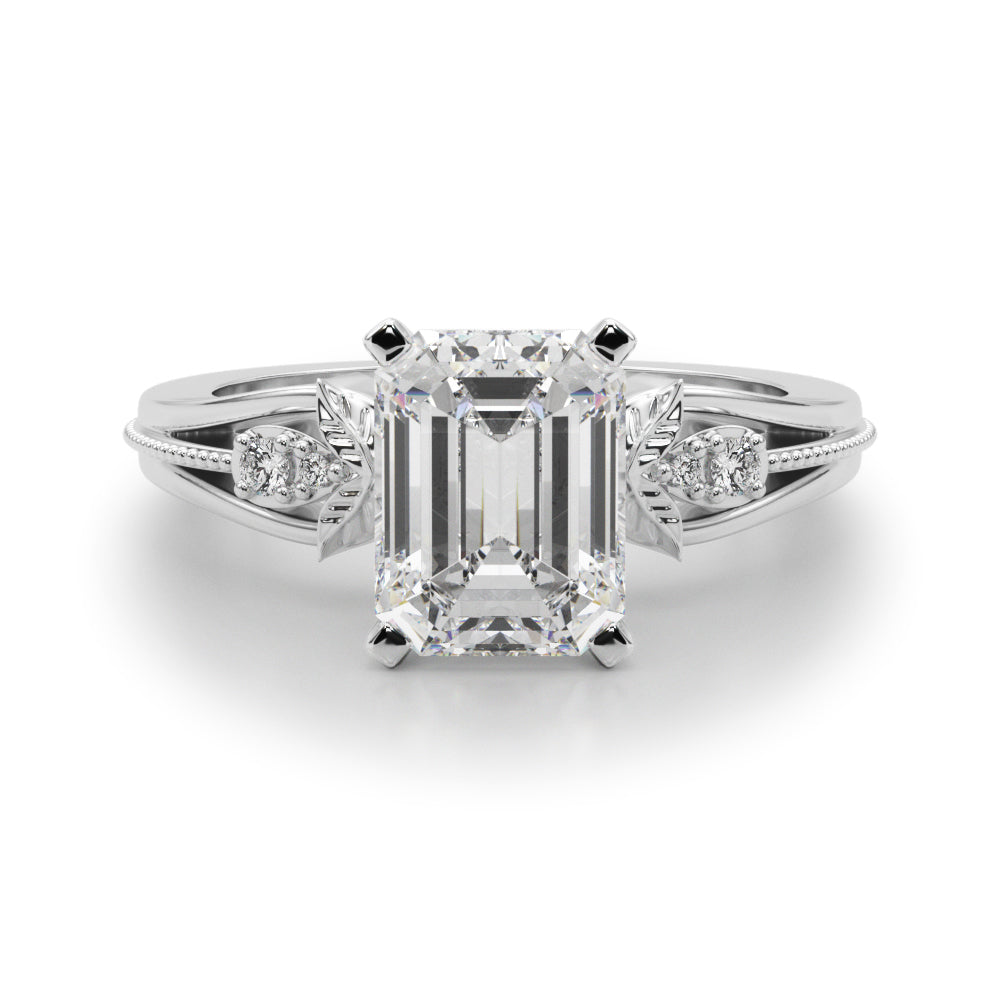 Devoted Center Oval Diamond Engagement Ring — 9K/18K Gold & Platinum