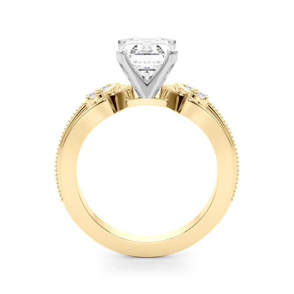 Devoted Center Oval Diamond Engagement Ring — 9K/18K Gold & Platinum