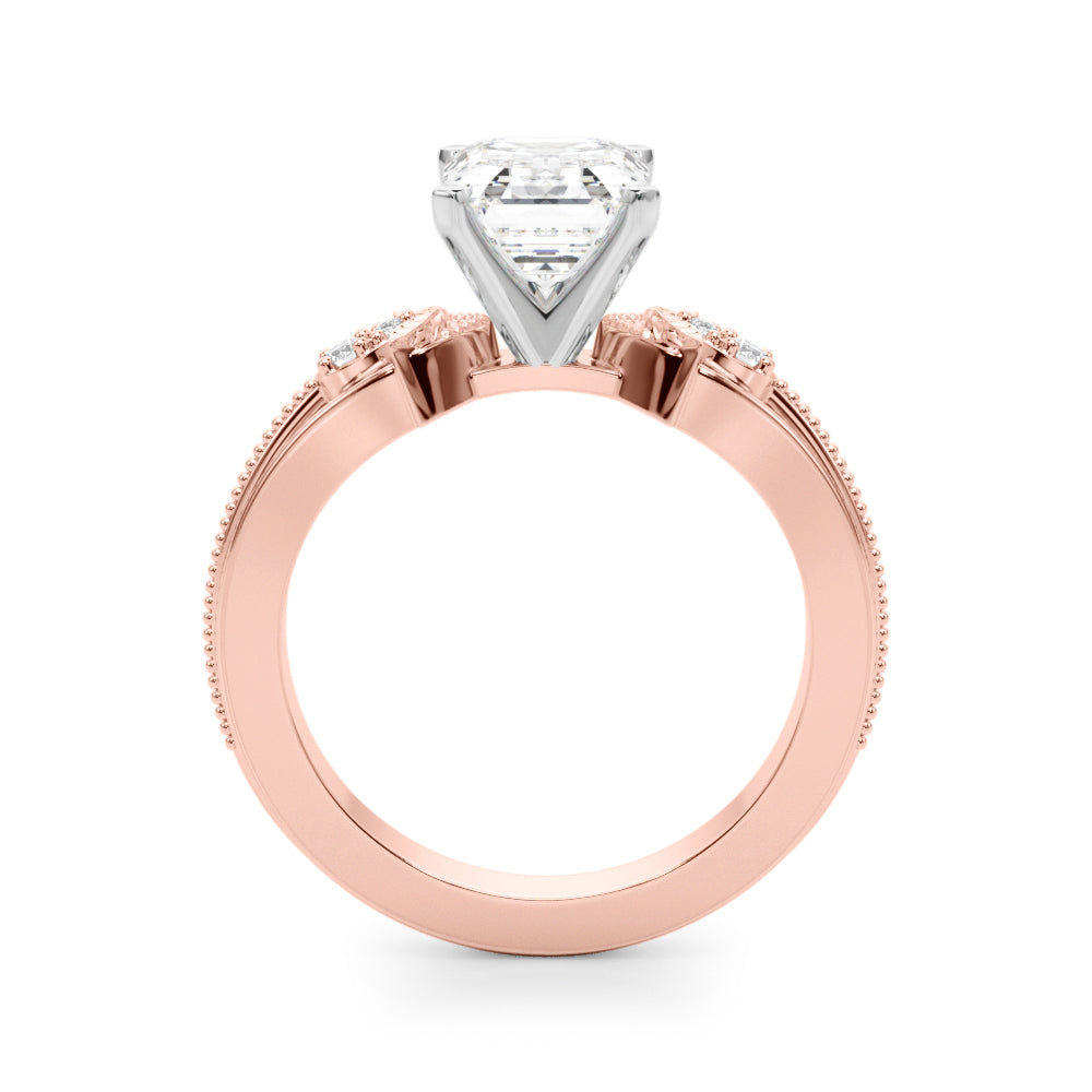 Devoted Center Oval Diamond Engagement Ring — 9K/18K Gold & Platinum
