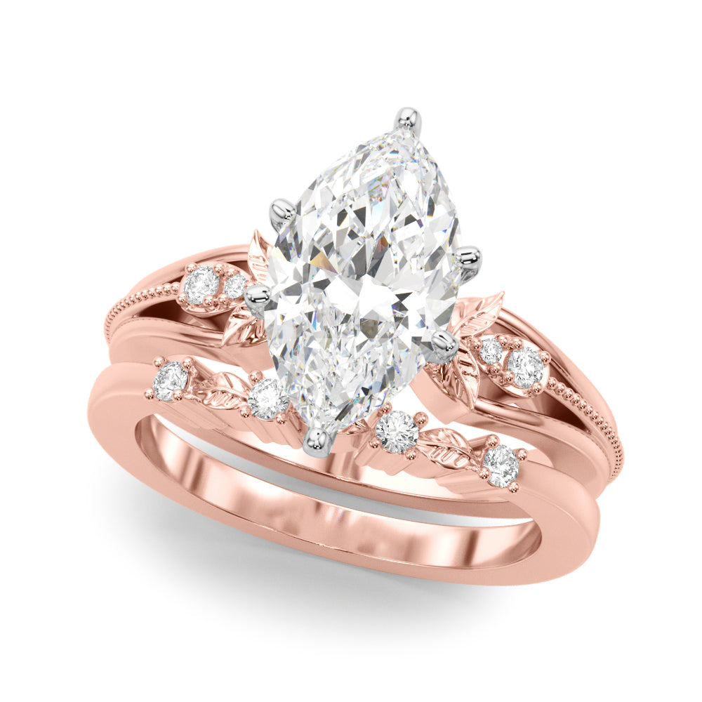 Devoted Center Oval Diamond Engagement Ring — 9K/18K Gold & Platinum