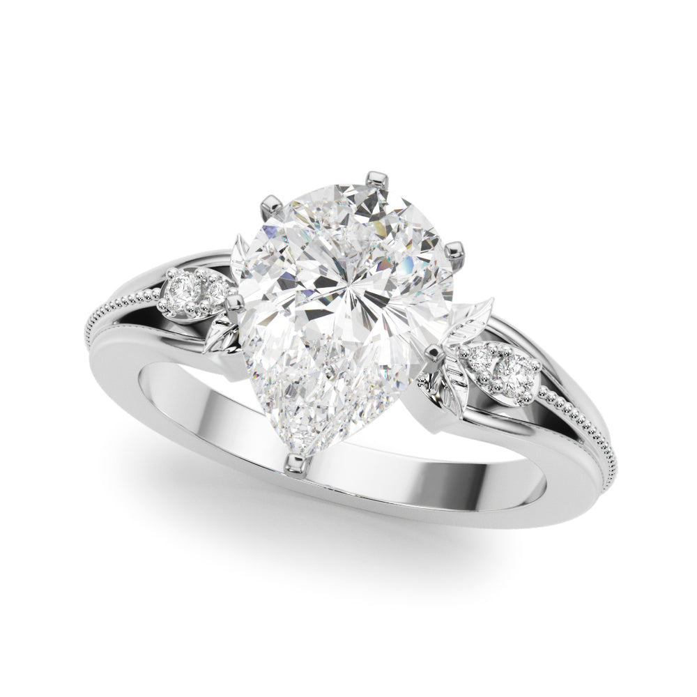 Devoted Center Oval Diamond Engagement Ring — 9K/18K Gold & Platinum