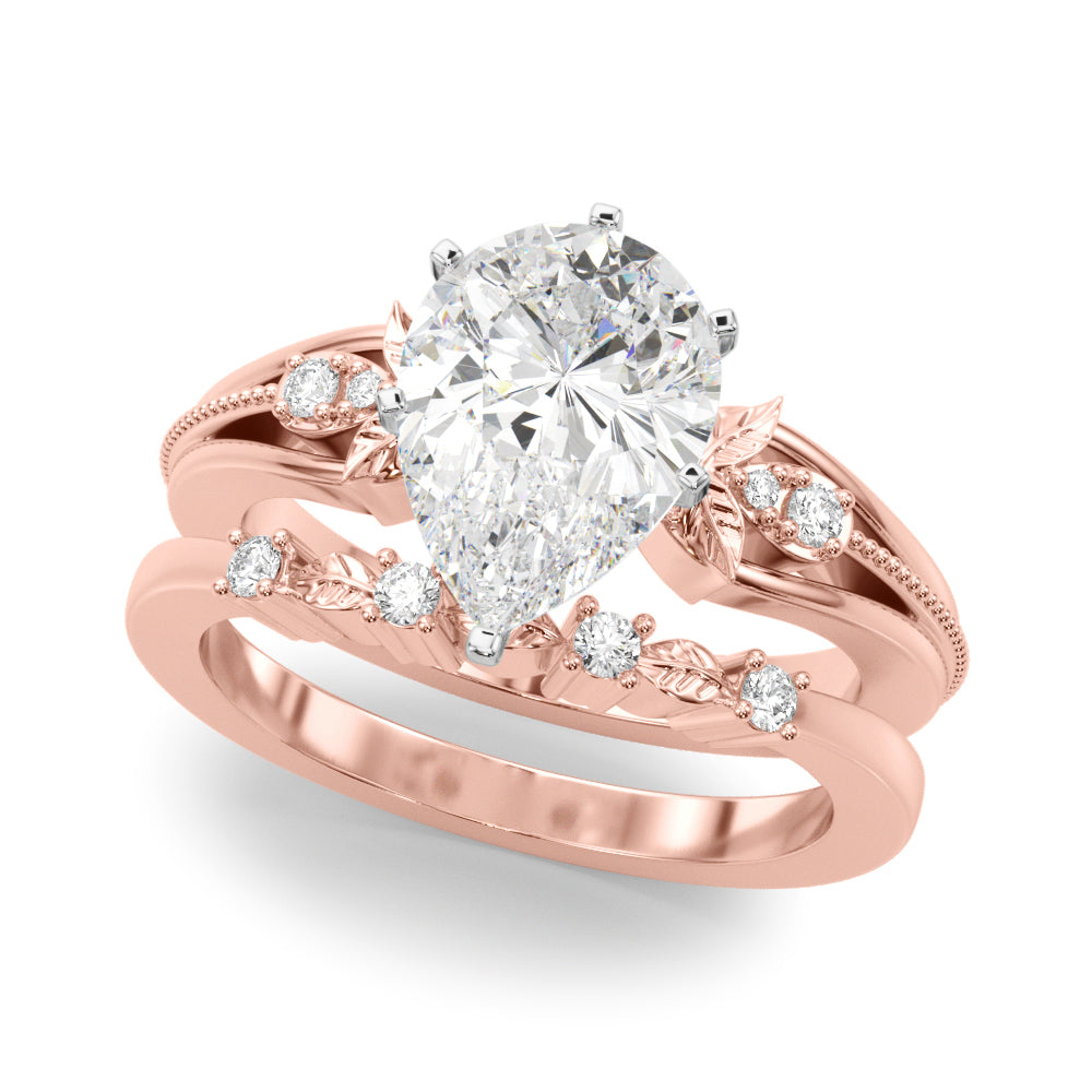 Devoted Center Oval Diamond Engagement Ring — 9K/18K Gold & Platinum