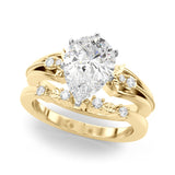 Devoted Center Oval Diamond Engagement Ring — 9K/18K Gold & Platinum