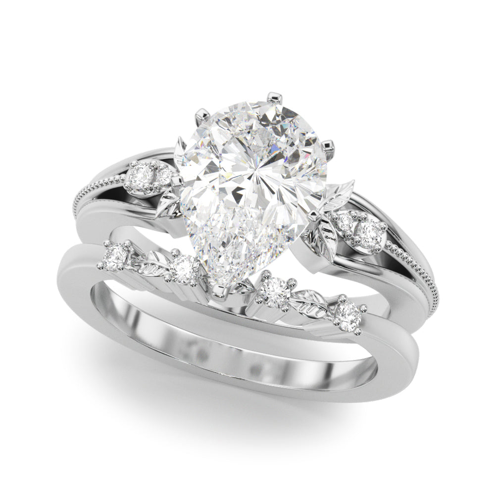 Devoted Center Oval Diamond Engagement Ring — 9K/18K Gold & Platinum