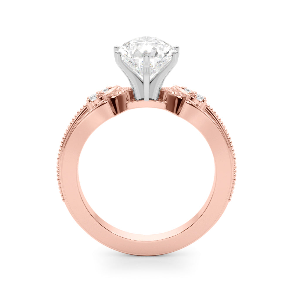 Devoted Center Oval Diamond Engagement Ring — 9K/18K Gold & Platinum