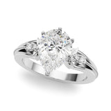 Devoted Center Oval Diamond Engagement Ring — 9K/18K Gold & Platinum