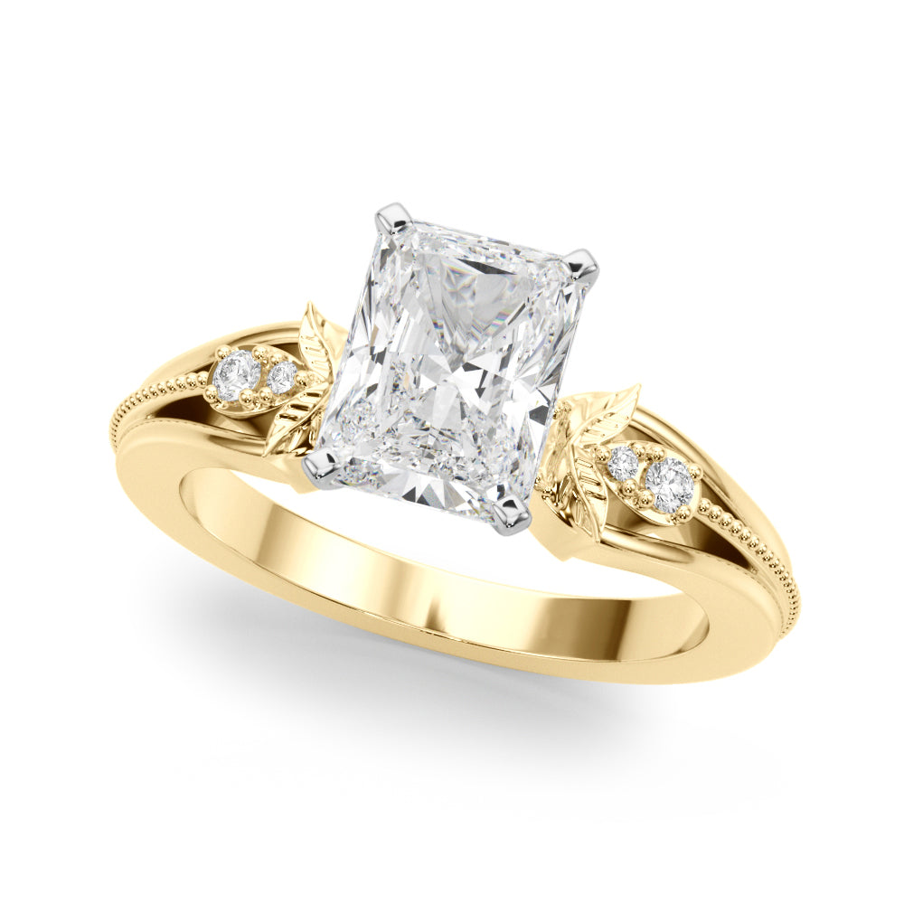 Devoted Center Oval Diamond Engagement Ring — 9K/18K Gold & Platinum