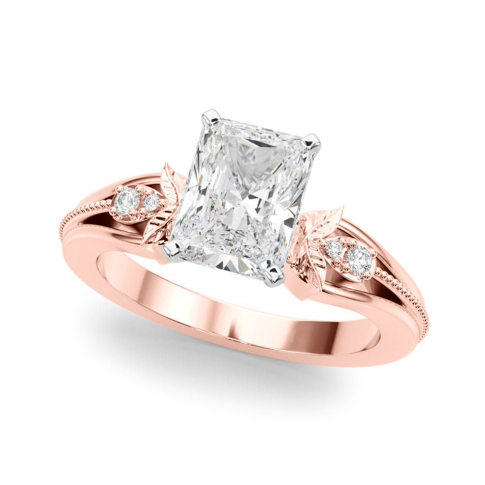 Devoted Center Oval Diamond Engagement Ring — 9K/18K Gold & Platinum