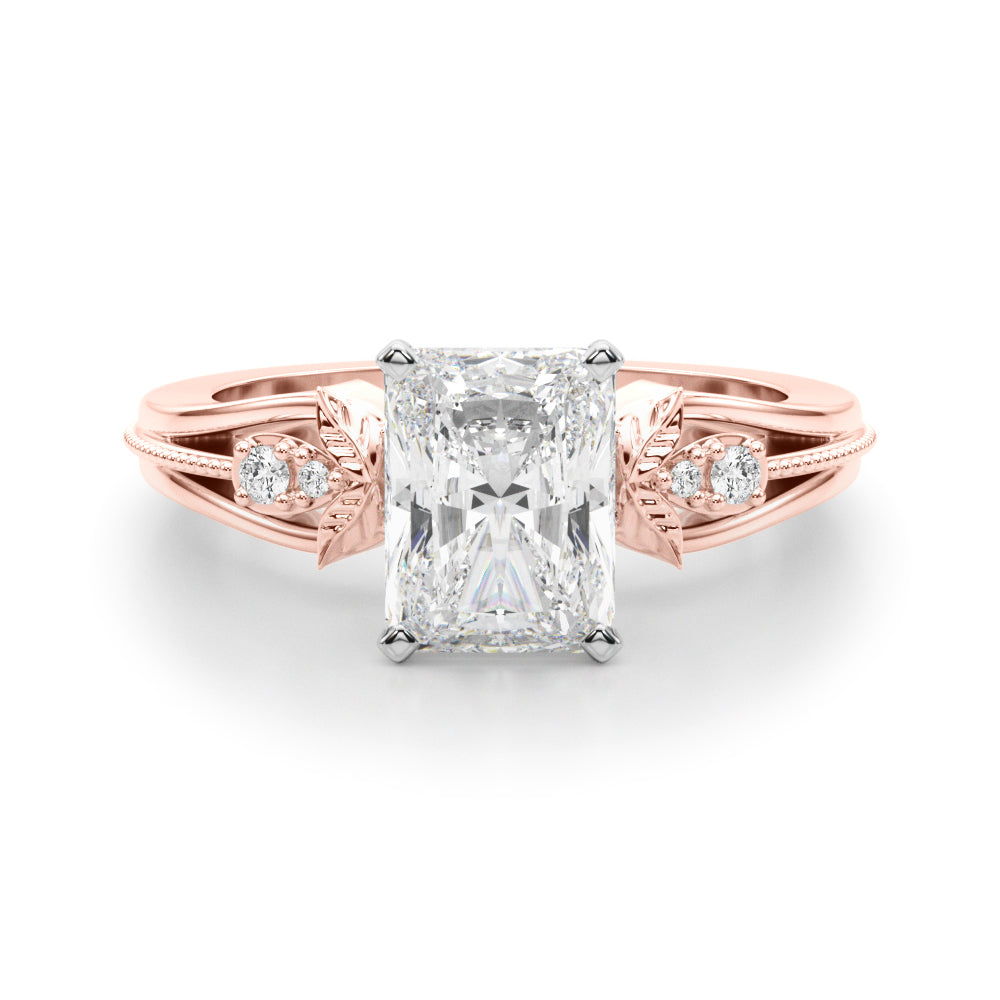 Devoted Center Oval Diamond Engagement Ring — 9K/18K Gold & Platinum