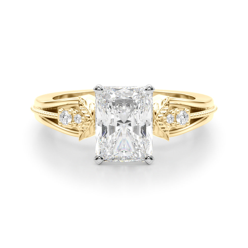 Devoted Center Oval Diamond Engagement Ring — 9K/18K Gold & Platinum