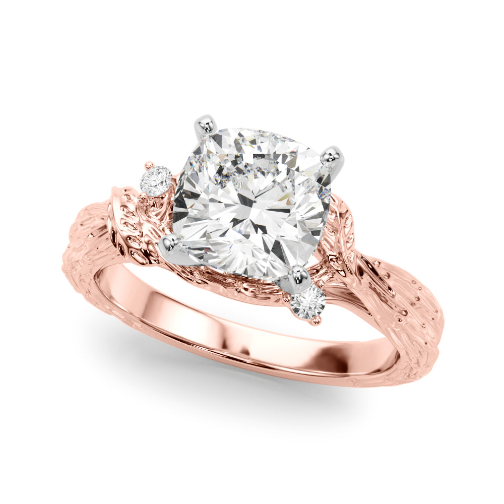 Adored Sidestone Round Diamond Engagement Ring — 9K/18K Gold & Platinum