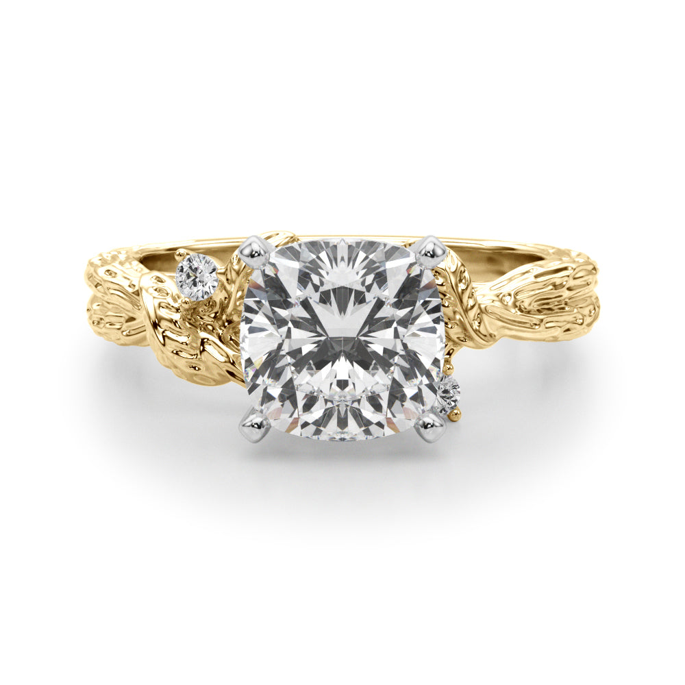 Adored Sidestone Round Diamond Engagement Ring — 9K/18K Gold & Platinum