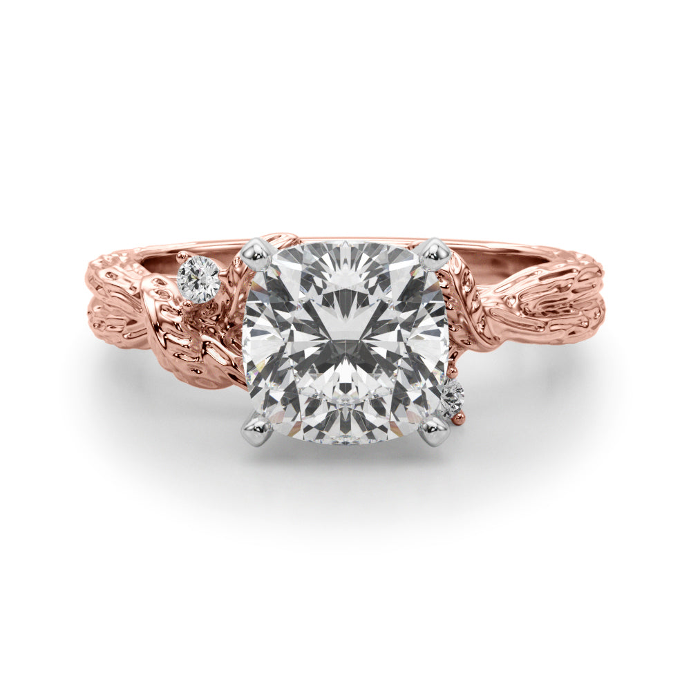 Adored Sidestone Round Diamond Engagement Ring — 9K/18K Gold & Platinum