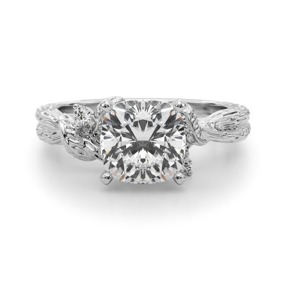 Adored Sidestone Round Diamond Engagement Ring — 9K/18K Gold & Platinum