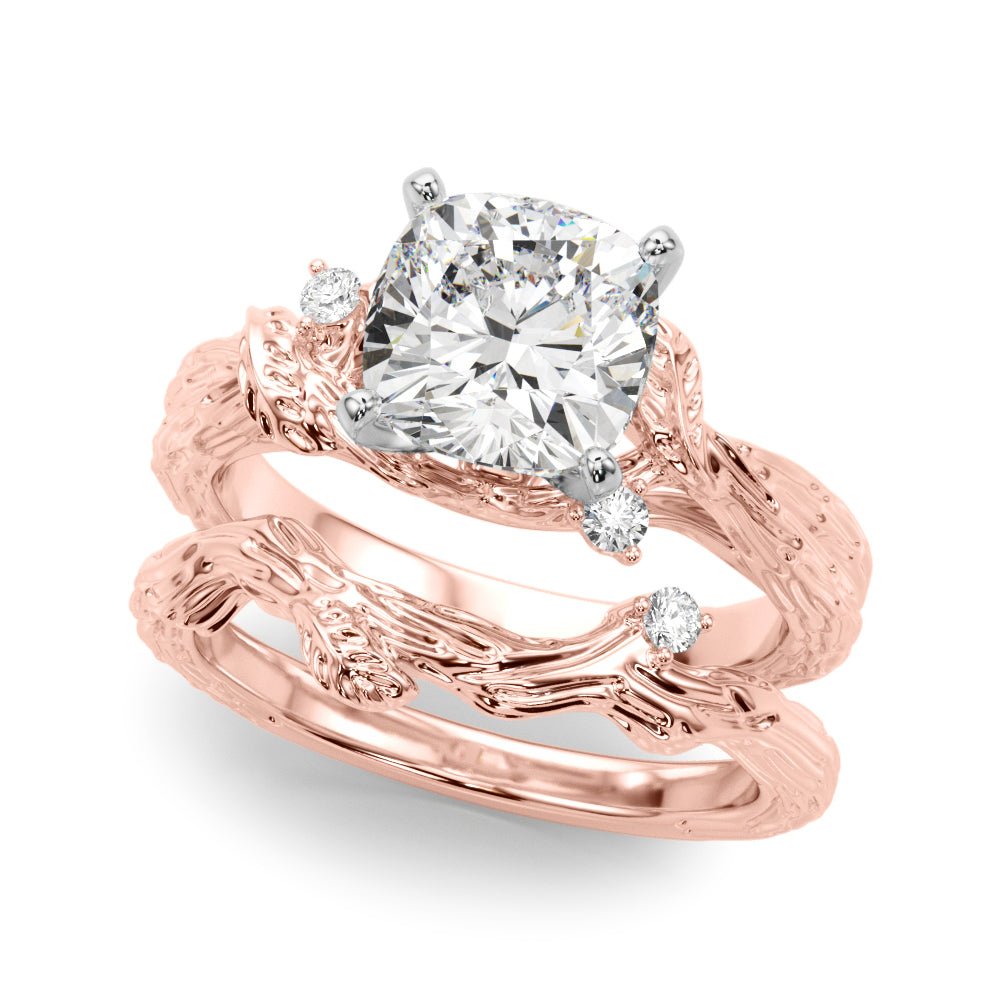 Adored Sidestone Round Diamond Engagement Ring — 9K/18K Gold & Platinum