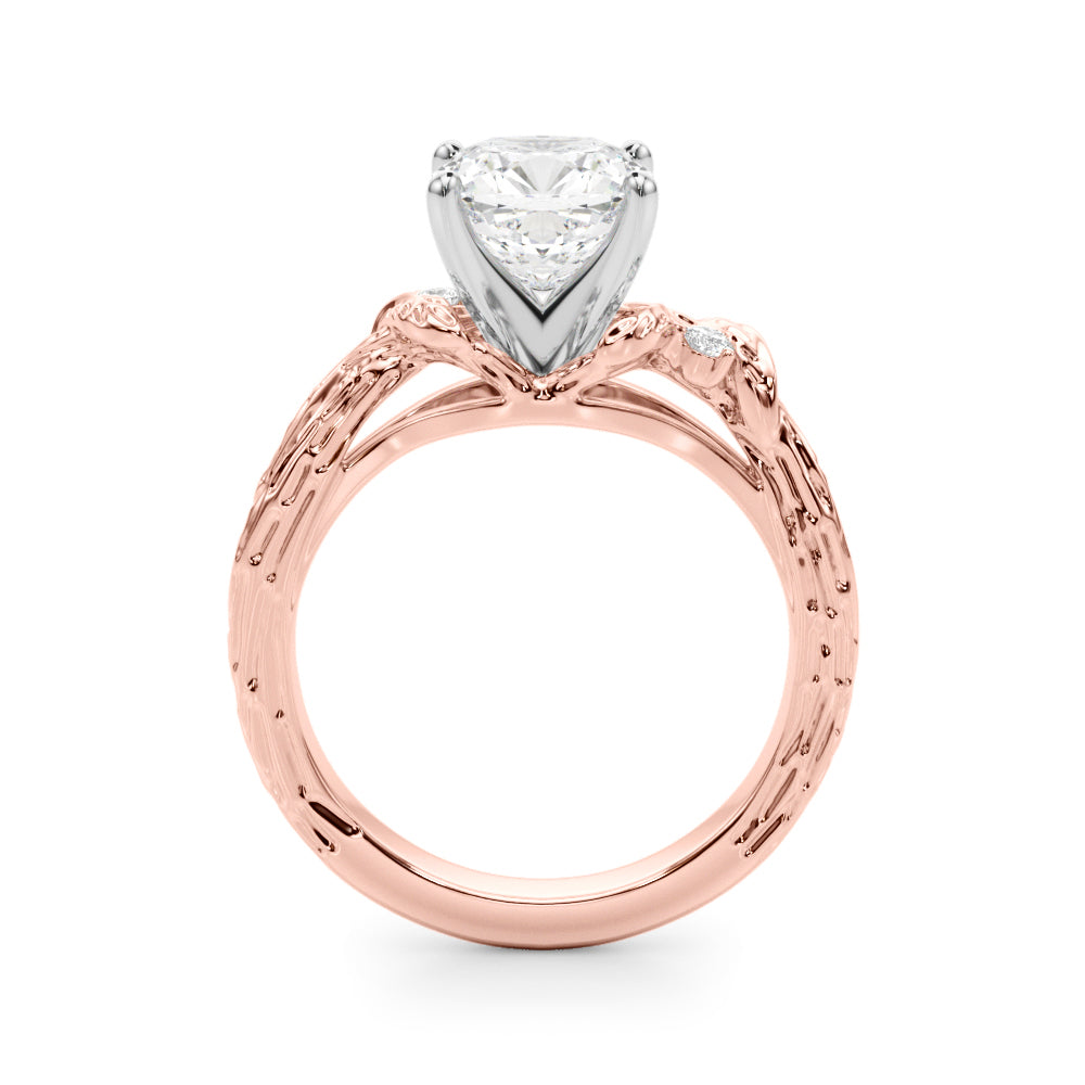 Adored Sidestone Round Diamond Engagement Ring — 9K/18K Gold & Platinum