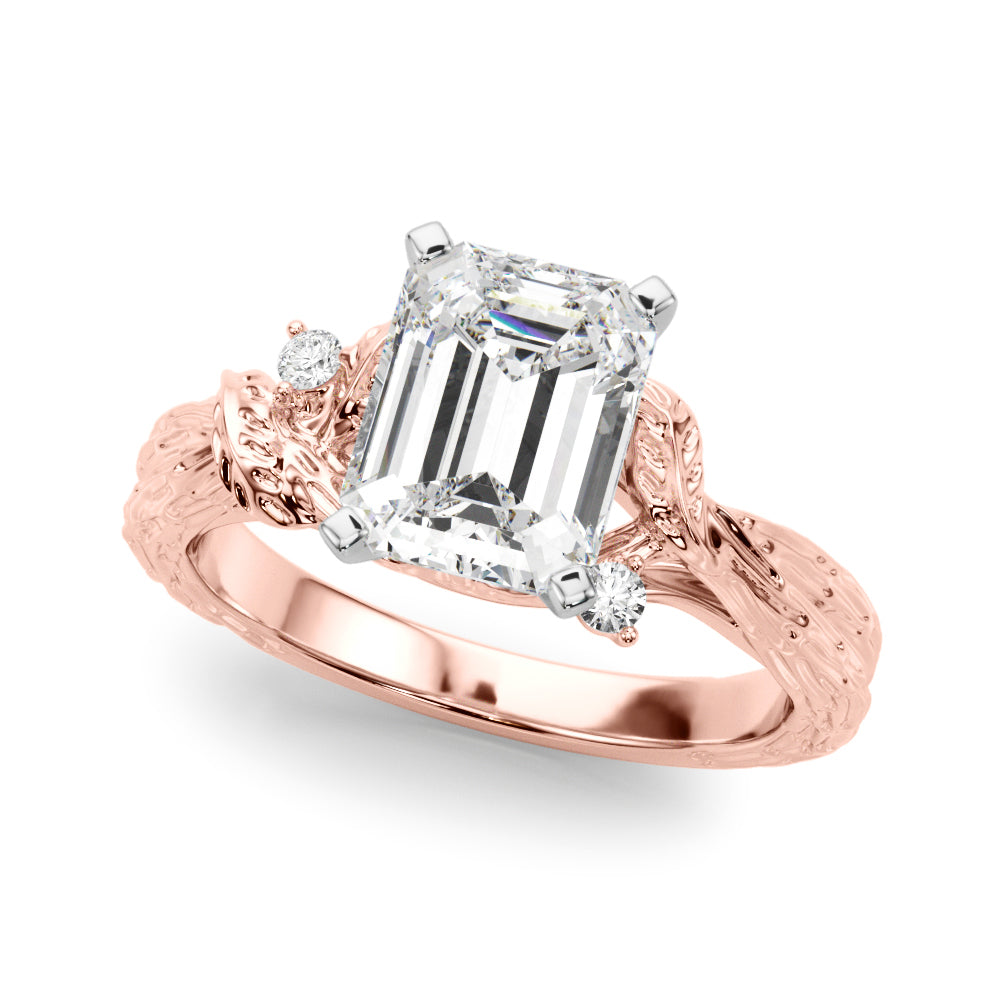 Adored Sidestone Round Diamond Engagement Ring — 9K/18K Gold & Platinum
