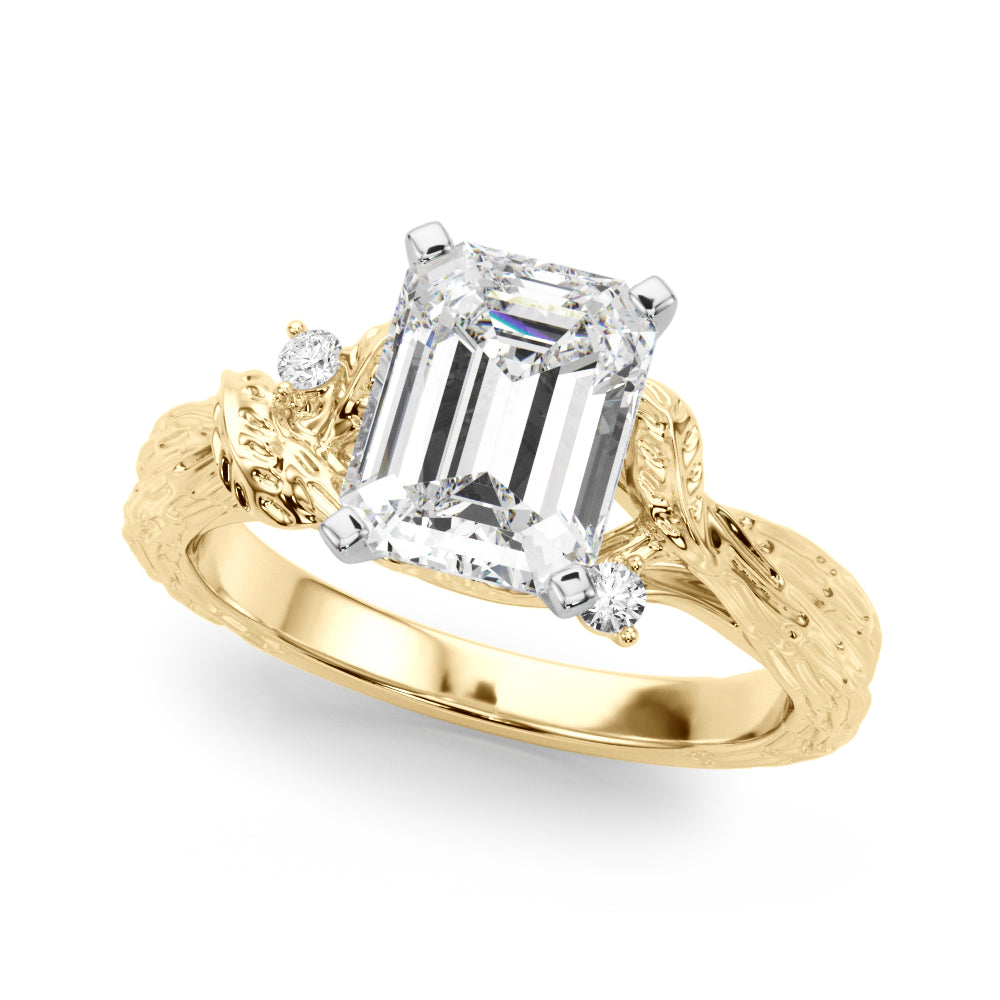 Adored Sidestone Round Diamond Engagement Ring — 9K/18K Gold & Platinum