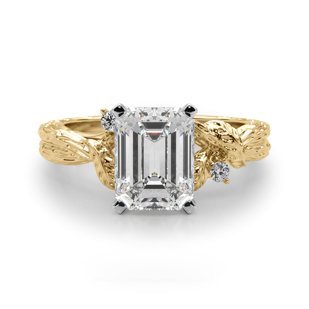 Adored Sidestone Round Diamond Engagement Ring — 9K/18K Gold & Platinum