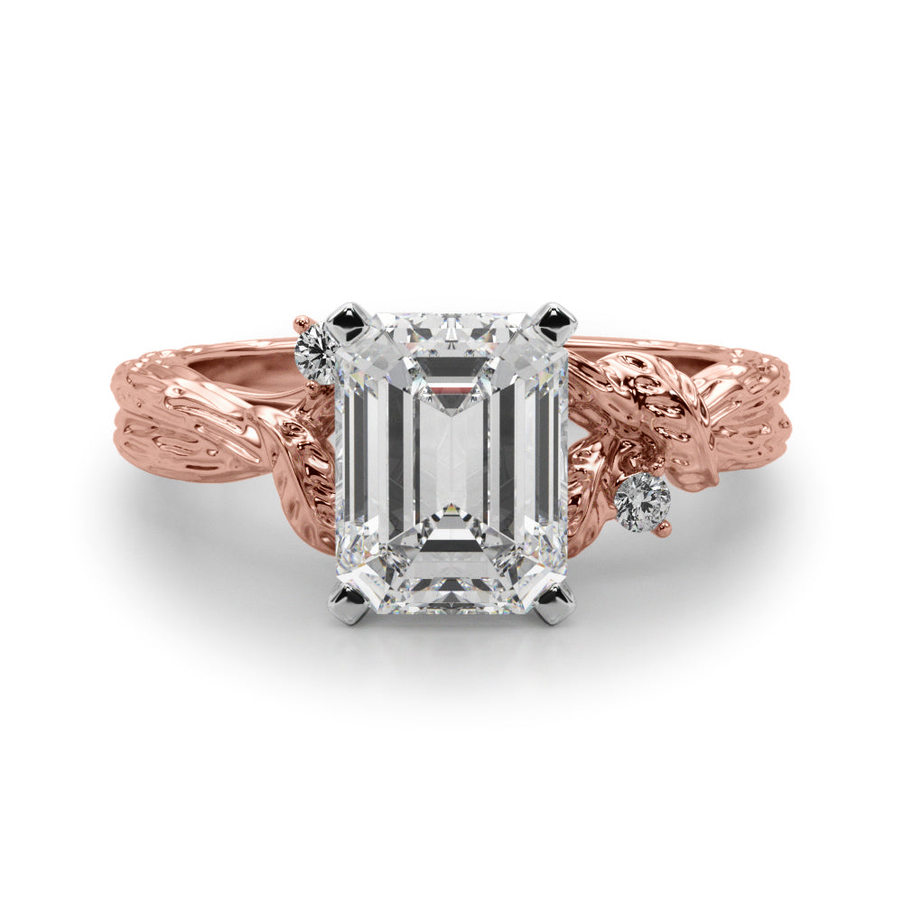 Adored Sidestone Round Diamond Engagement Ring — 9K/18K Gold & Platinum