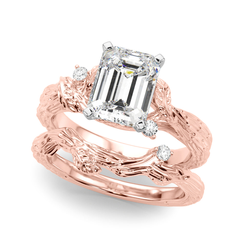 Adored Sidestone Round Diamond Engagement Ring — 9K/18K Gold & Platinum