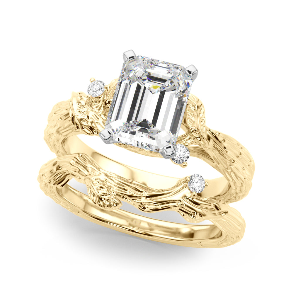 Adored Sidestone Round Diamond Engagement Ring — 9K/18K Gold & Platinum