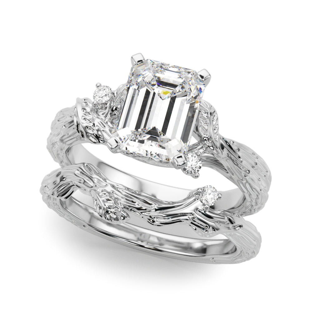 Adored Sidestone Round Diamond Engagement Ring — 9K/18K Gold & Platinum