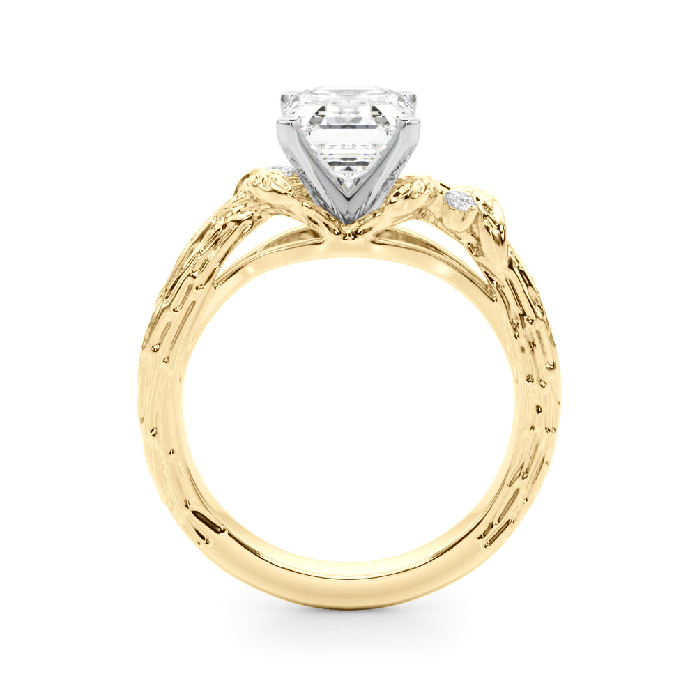 Adored Sidestone Round Diamond Engagement Ring — 9K/18K Gold & Platinum