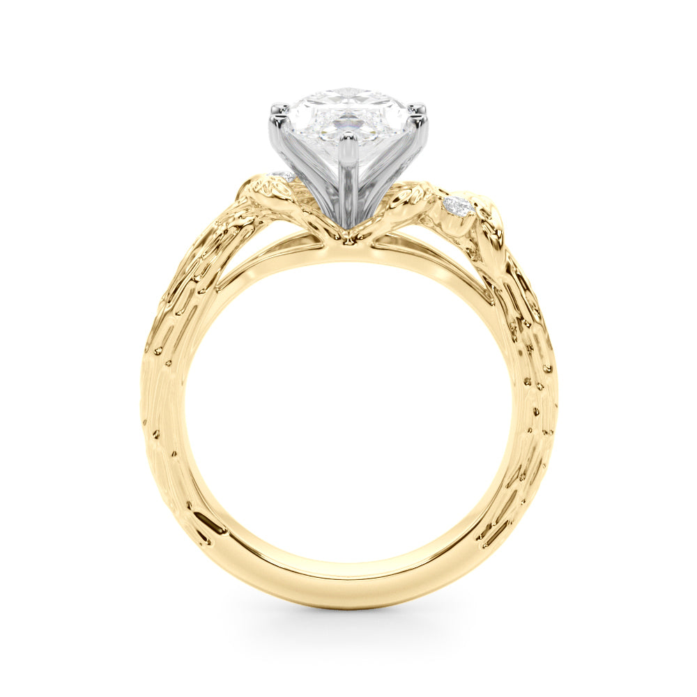 Adored Sidestone Round Diamond Engagement Ring — 9K/18K Gold & Platinum