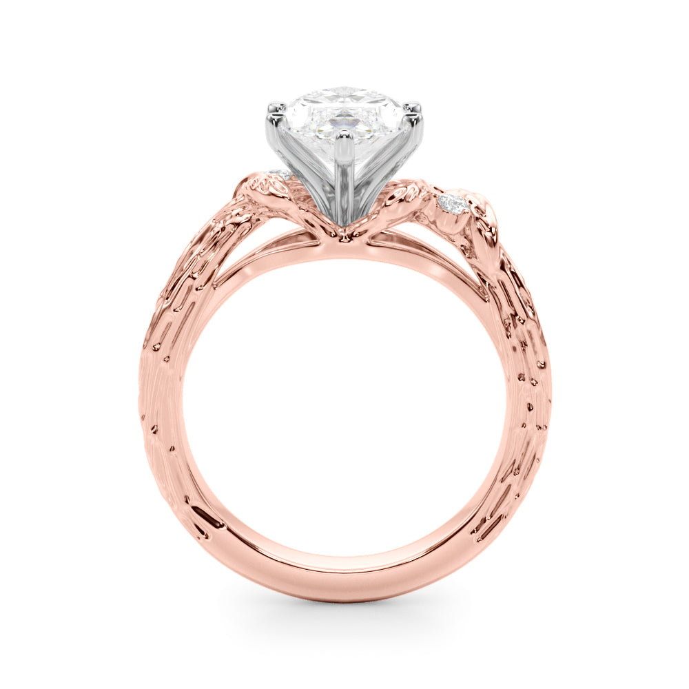 Adored Sidestone Round Diamond Engagement Ring — 9K/18K Gold & Platinum