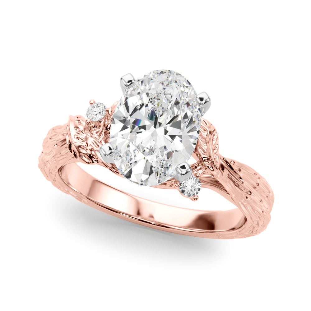Adored Sidestone Round Diamond Engagement Ring — 9K/18K Gold & Platinum