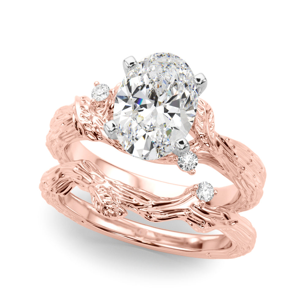 Adored Sidestone Round Diamond Engagement Ring — 9K/18K Gold & Platinum