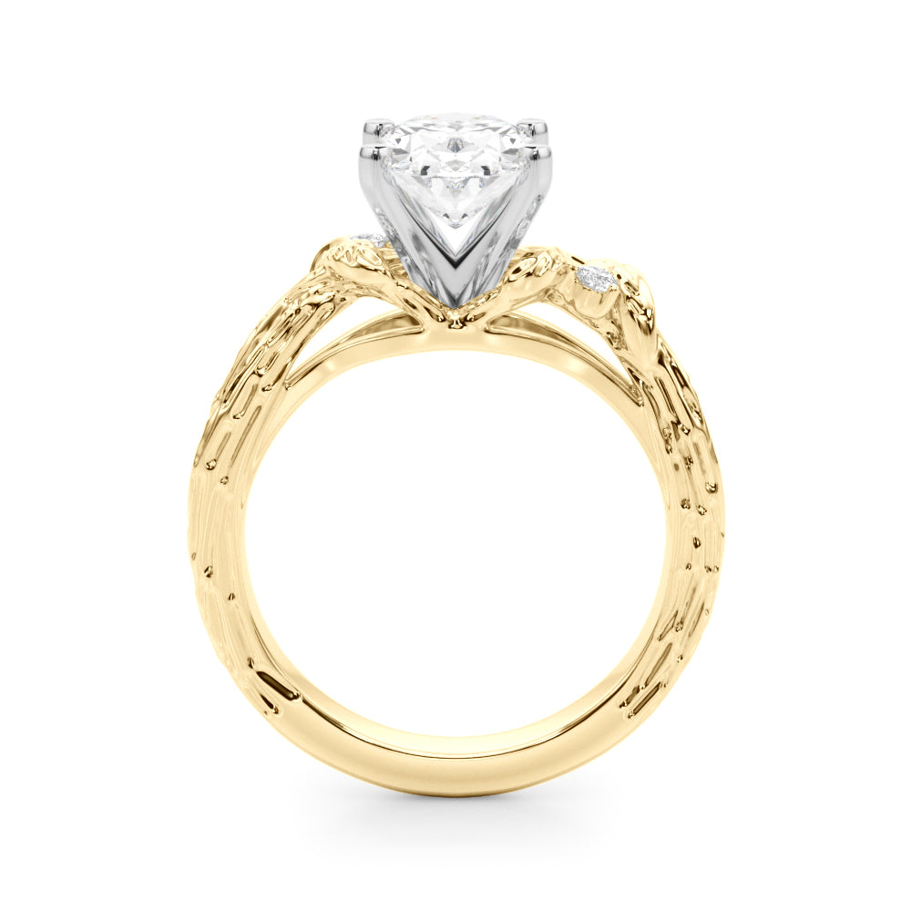 Adored Sidestone Round Diamond Engagement Ring — 9K/18K Gold & Platinum
