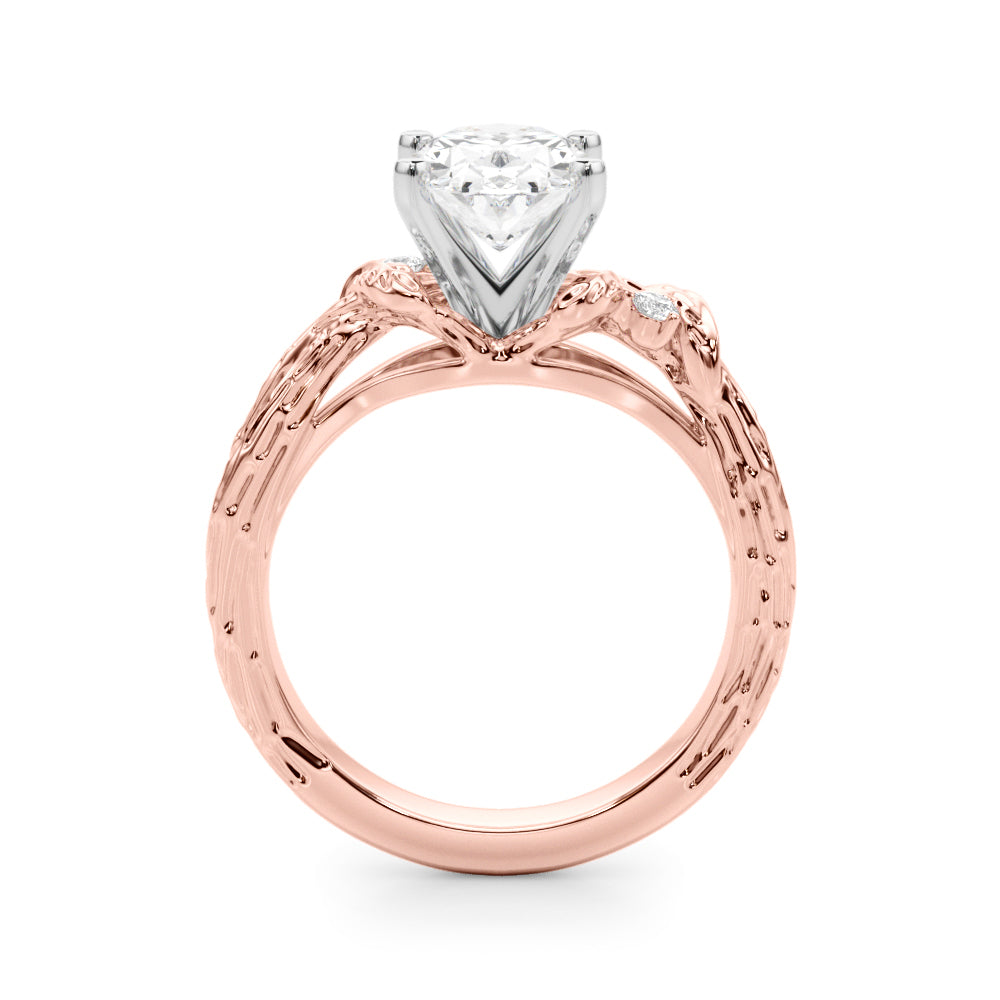 Adored Sidestone Round Diamond Engagement Ring — 9K/18K Gold & Platinum