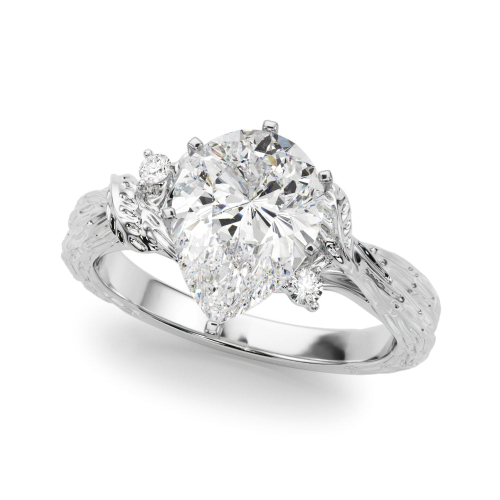Adored Sidestone Round Diamond Engagement Ring — 9K/18K Gold & Platinum