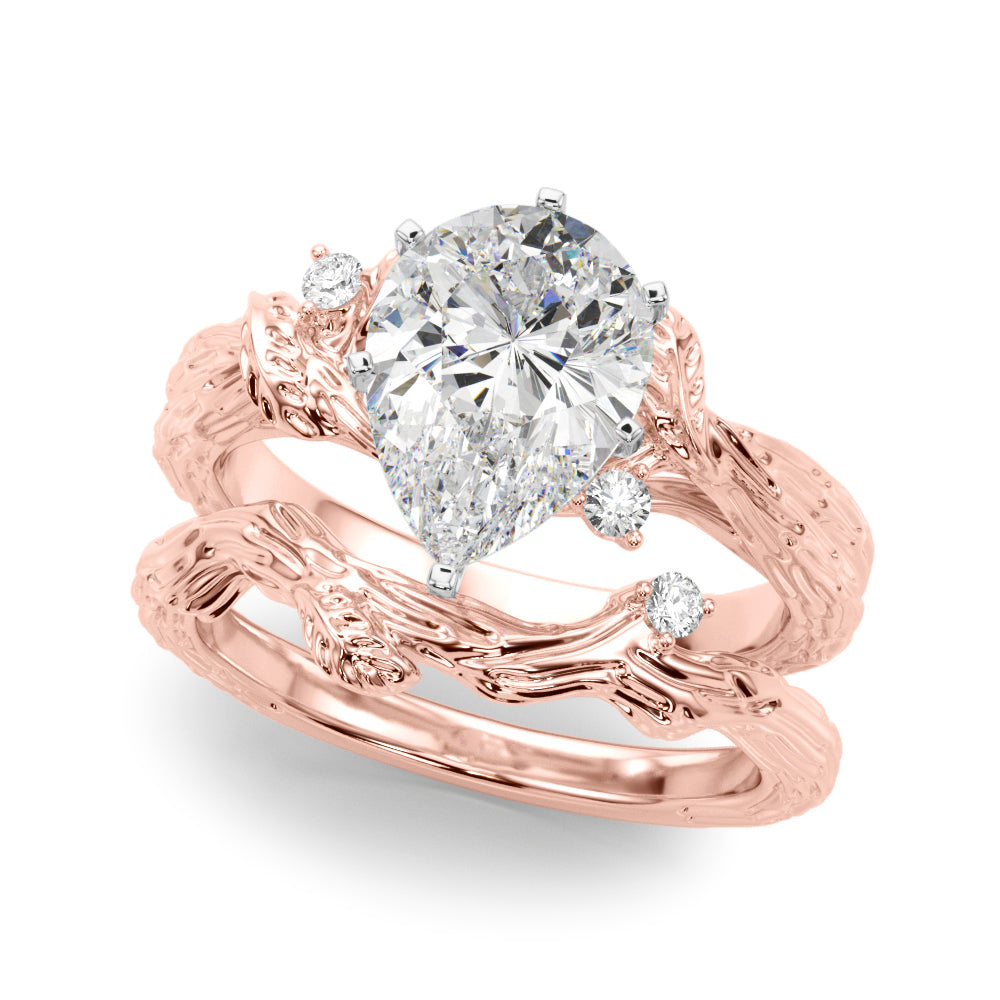 Adored Sidestone Round Diamond Engagement Ring — 9K/18K Gold & Platinum