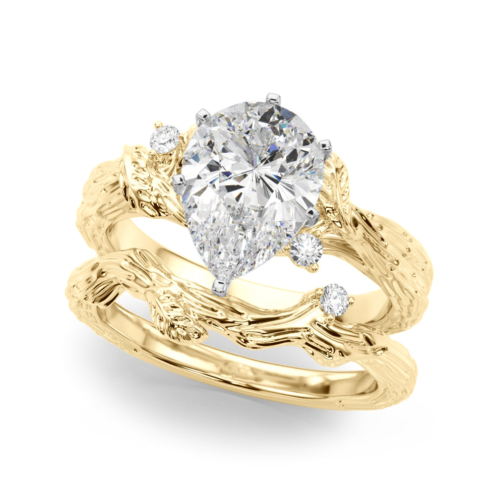 Adored Sidestone Round Diamond Engagement Ring — 9K/18K Gold & Platinum