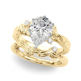 Adored Sidestone Round Diamond Engagement Ring — 9K/18K Gold & Platinum