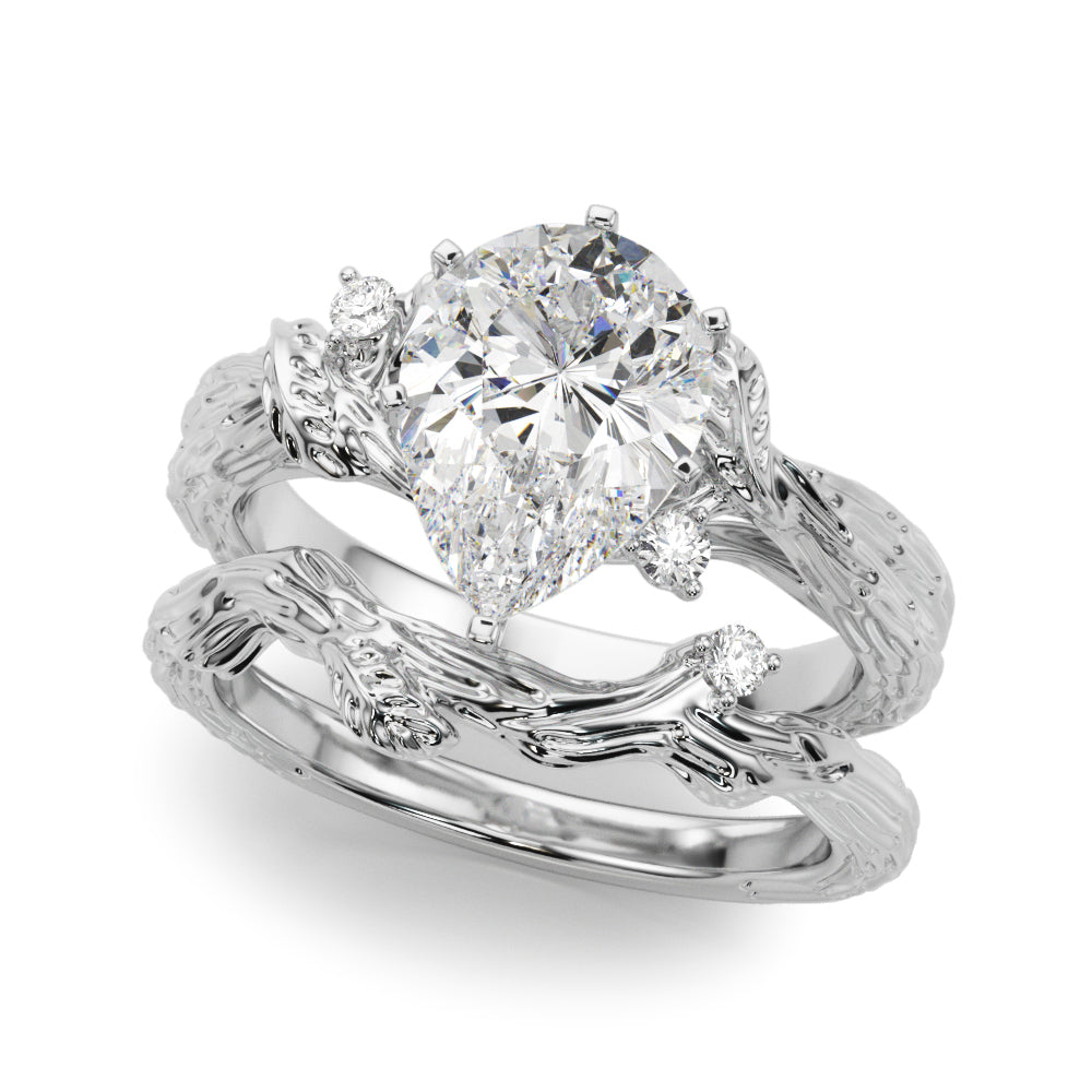 Adored Sidestone Round Diamond Engagement Ring — 9K/18K Gold & Platinum