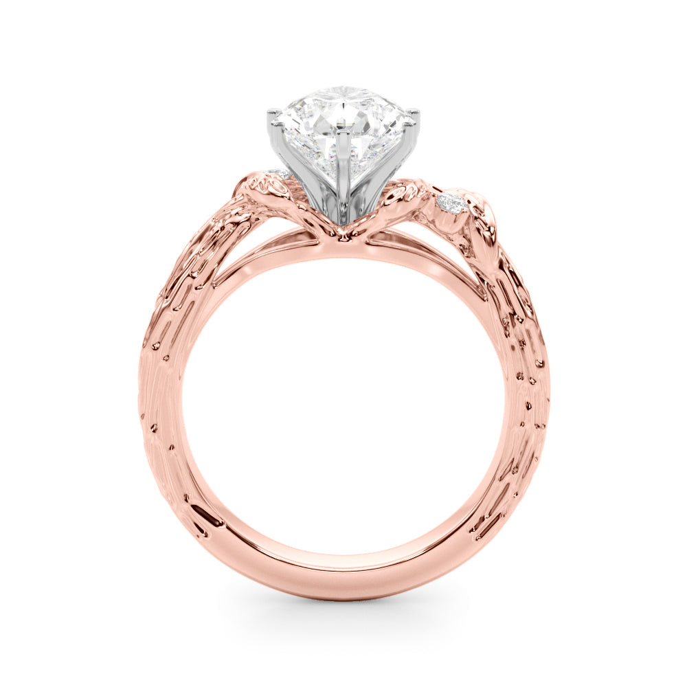 Adored Sidestone Round Diamond Engagement Ring — 9K/18K Gold & Platinum