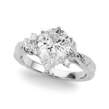 Adored Sidestone Round Diamond Engagement Ring — 9K/18K Gold & Platinum