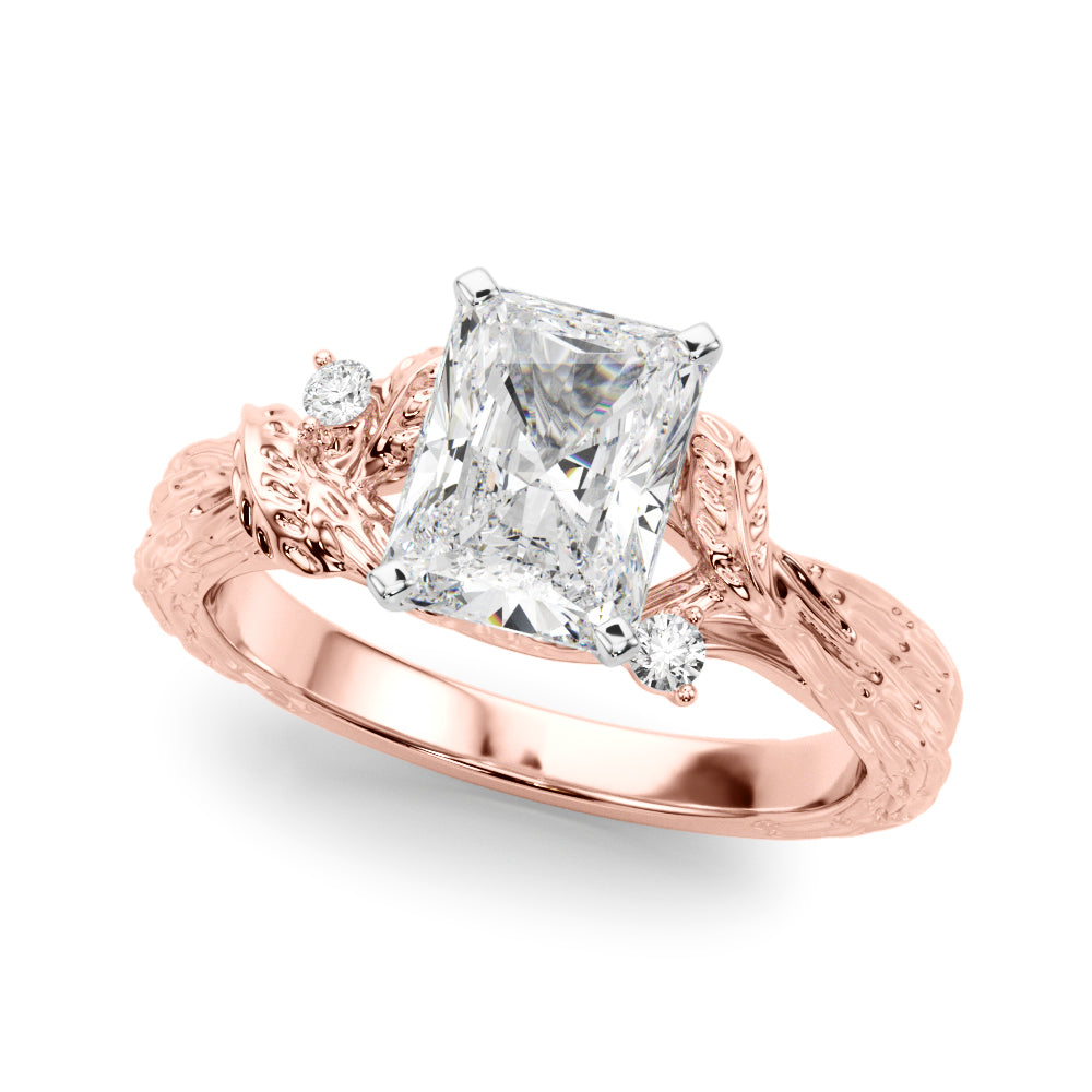 Adored Sidestone Round Diamond Engagement Ring — 9K/18K Gold & Platinum