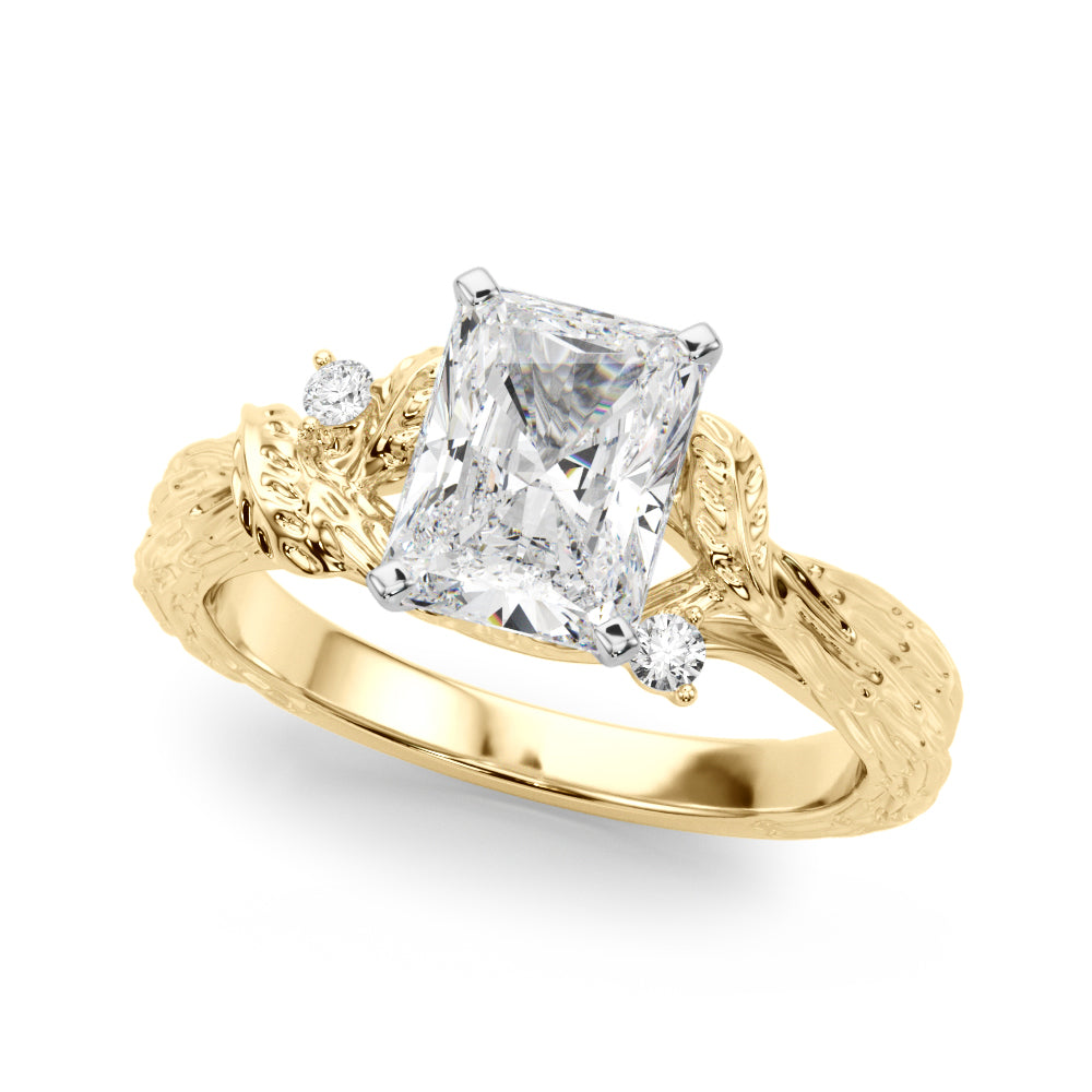 Adored Sidestone Round Diamond Engagement Ring — 9K/18K Gold & Platinum