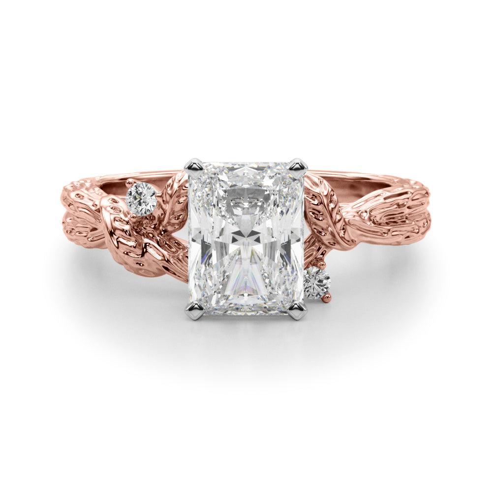 Adored Sidestone Round Diamond Engagement Ring — 9K/18K Gold & Platinum