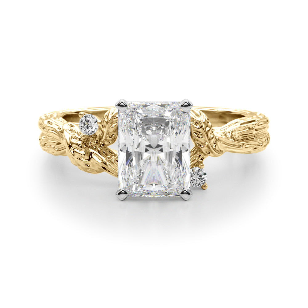 Adored Sidestone Round Diamond Engagement Ring — 9K/18K Gold & Platinum