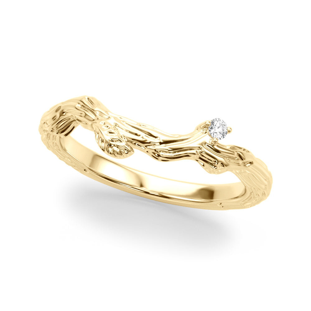 Accented Nature-Inspired Half Eternity Ring in Gold & Platinum