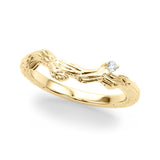 Accented Nature-Inspired Half Eternity Ring in Gold & Platinum